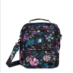 2 pieces - Lug Compass crossbody bag + matching RFID wallet in bloom black.